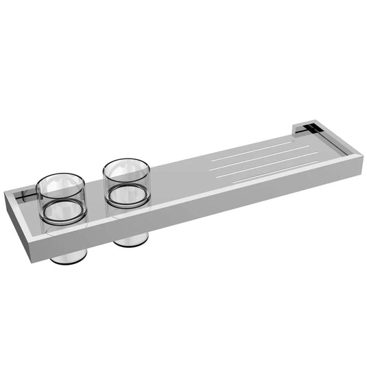 JTP Athena Twin Tumbler Holder with Shelf - Chrome - Envy Bathrooms Ltd