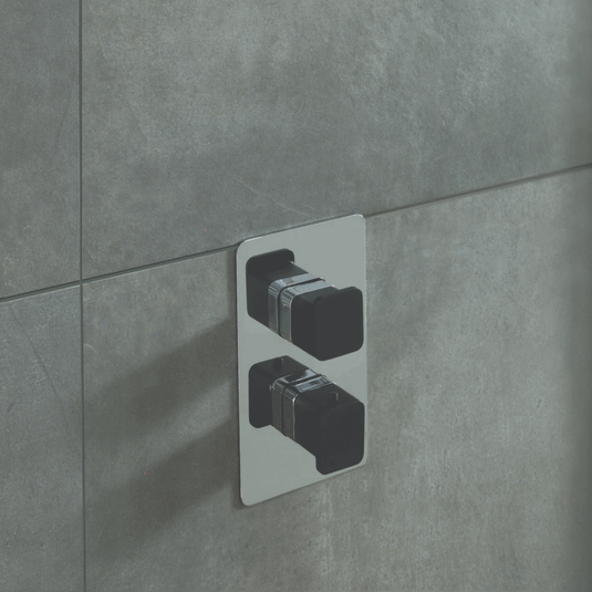 JTP Axel 1-Outlet Thermostatic Concealed Shower Valve - Chrome/Matt Black - Envy Bathrooms Ltd