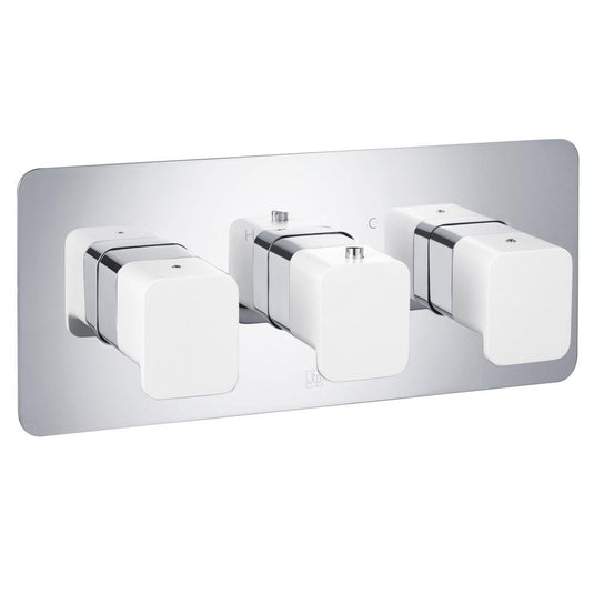 JTP Axel 2-Outlet Thermostatic Concealed Shower Valve - Chrome/Matt White - Envy Bathrooms Ltd