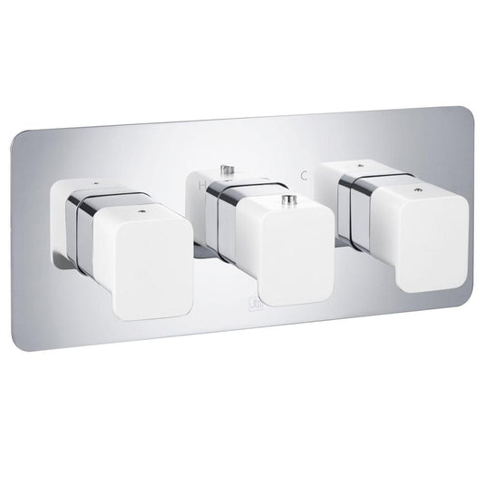 JTP Axel 3-Outlet Thermostatic Concealed Shower Valve - Chrome/Matt White - Envy Bathrooms Ltd