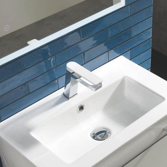 JTP Axel Deck Mounted Basin Mixer Tap - Chrome/Matt White - Envy Bathrooms Ltd