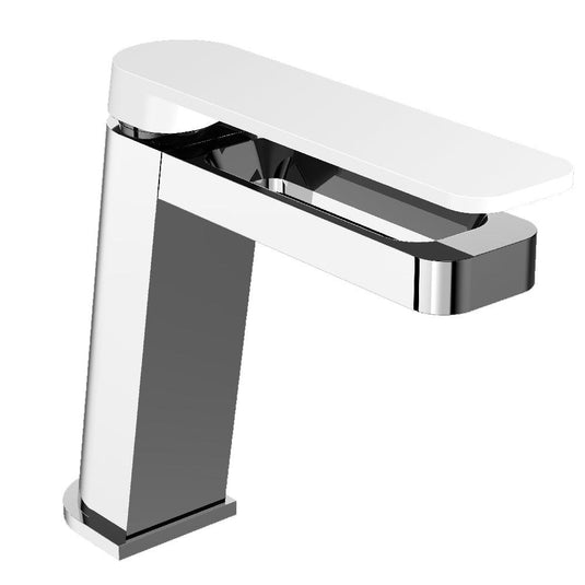 JTP Axel Deck Mounted Basin Mixer Tap - Chrome/Matt White - Envy Bathrooms Ltd