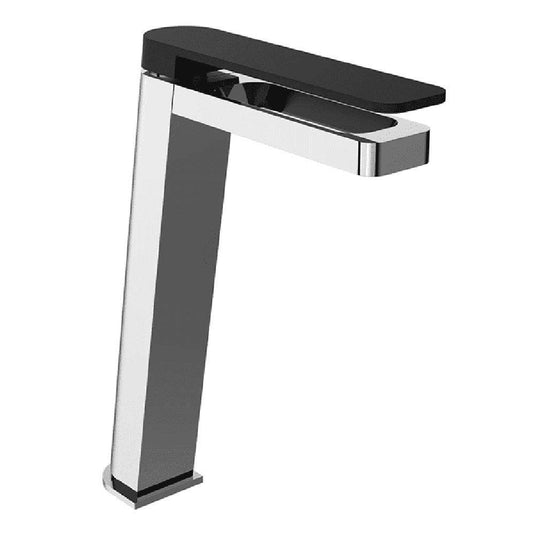 JTP Axel Deck Mounted Tall Basin Mixer Tap - Chrome/Matt Black - Envy Bathrooms Ltd