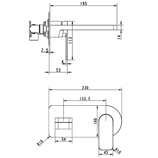 JTP Axel Wall Mounted Basin Mixer Tap - Matt Black/Chrome - Envy Bathrooms Ltd