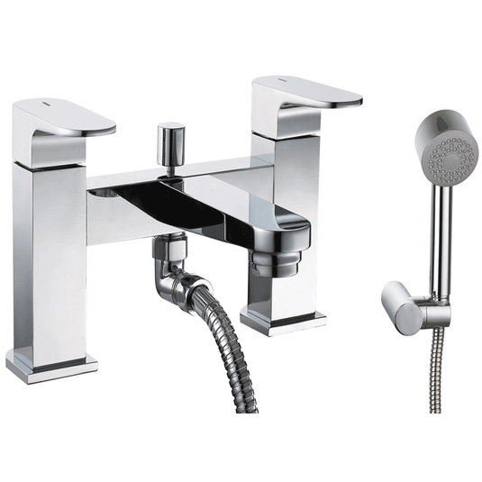 JTP Base Lever Pillar Mounted Bath Shower Mixer Tap with Kit - Chrome - Envy Bathrooms Ltd