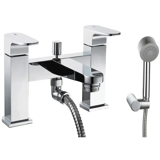 JTP Base Lever Pillar Mounted Bath Shower Mixer Tap with Kit - Chrome - Envy Bathrooms Ltd