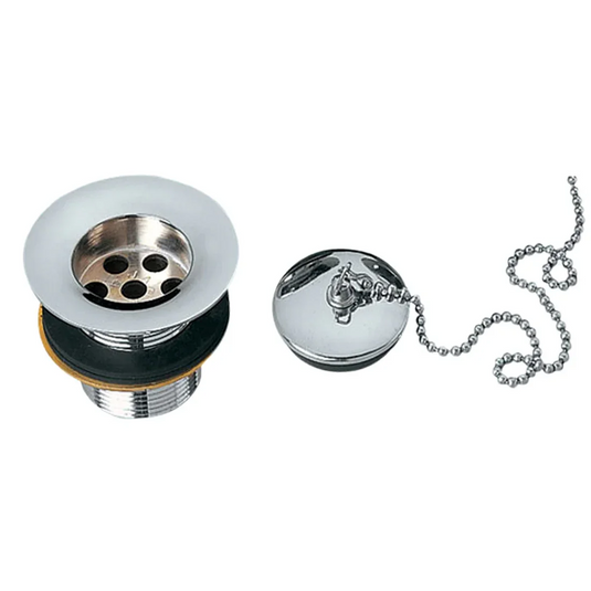 JTP Basin Waste With Chain and Plug - Chrome - 709 - Envy Bathrooms Ltd