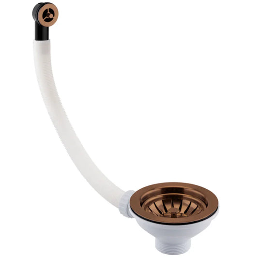 JTP Basket Strainer Kitchen Sink Waste with Round Overflow - Brushed Bronze - Envy Bathrooms Ltd