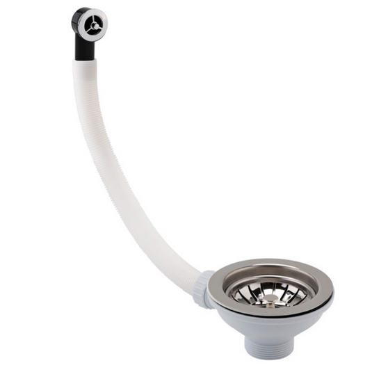 JTP Basket Strainer Kitchen Sink Waste with Round Overflow - Chrome - BSR201 - Envy Bathrooms Ltd