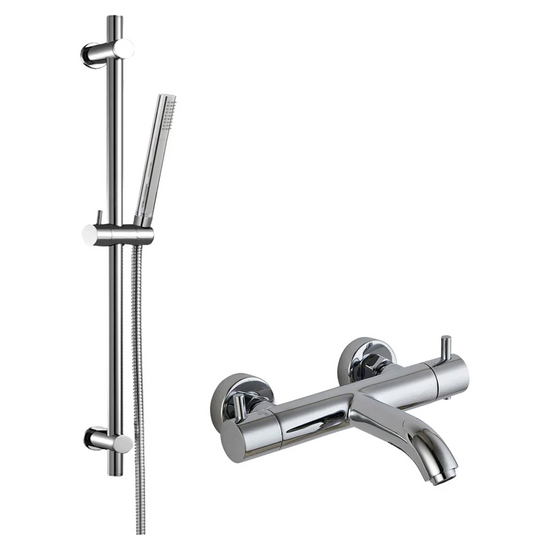 JTP Bath Shower Mixer with Slider Rail | Chrome | COM032 - Envy Bathrooms Ltd
