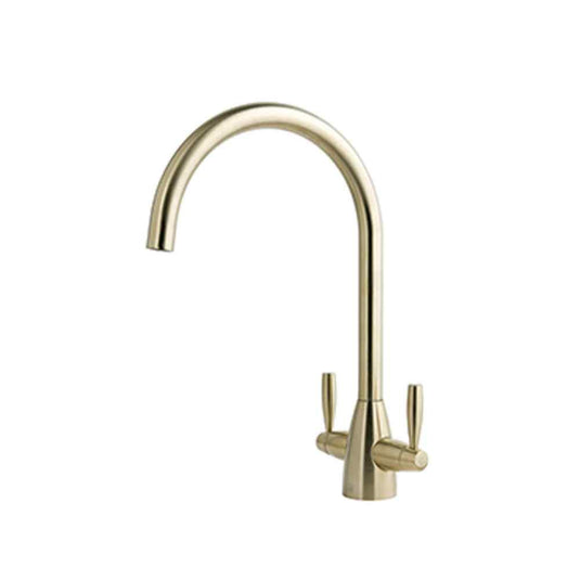 JTP Blink Deck Mounted Swivel Spout Kitchen Sink Mixer Tap - Brushed Brass - Envy Bathrooms Ltd