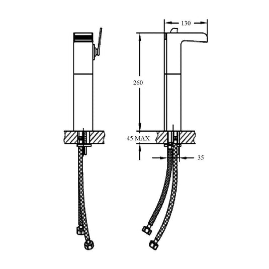 JTP Cascata Tall Mono Basin Mixer Tap - Chrome - Envy Bathrooms Ltd