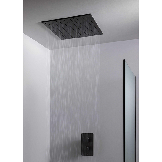 JTP Ceiling Mounted Shower Head - Matt Black - 38CM400MB