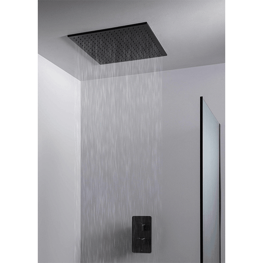 JTP Ceiling Mounted Shower Head - Matt Black - 38CM400MB - Envy Bathrooms Ltd