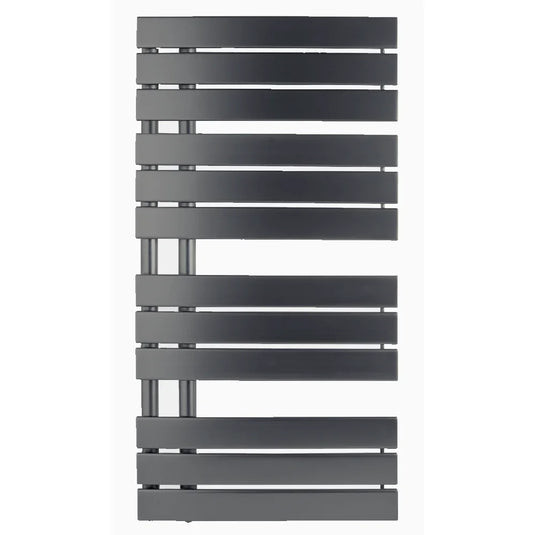 JTP Cleo Designer Heated Towel Rail 1080mm H x 550mm W - Brushed Black - Envy Bathrooms Ltd