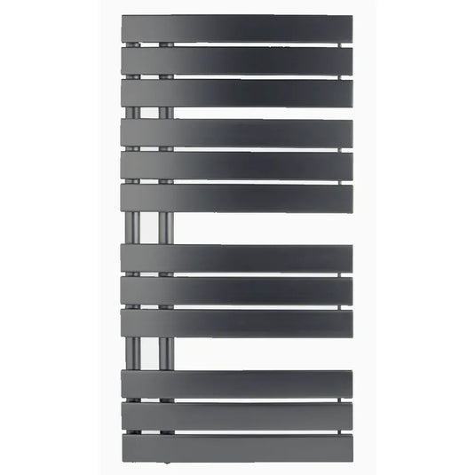 JTP Cleo Designer Heated Towel Rail 1080mm H x 550mm W - Brushed Black - Envy Bathrooms Ltd