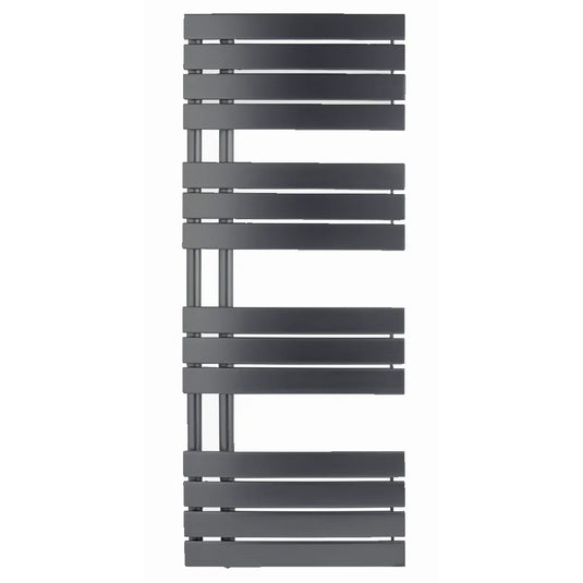 JTP Cleo Designer Heated Towel Rail 1400mm H x 550mm W - Brushed Black - Envy Bathrooms Ltd