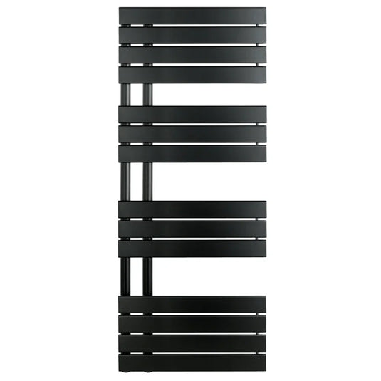 JTP Cleo Designer Heated Towel Rail 1400mm H x 550mm W - Matt Black - Envy Bathrooms Ltd