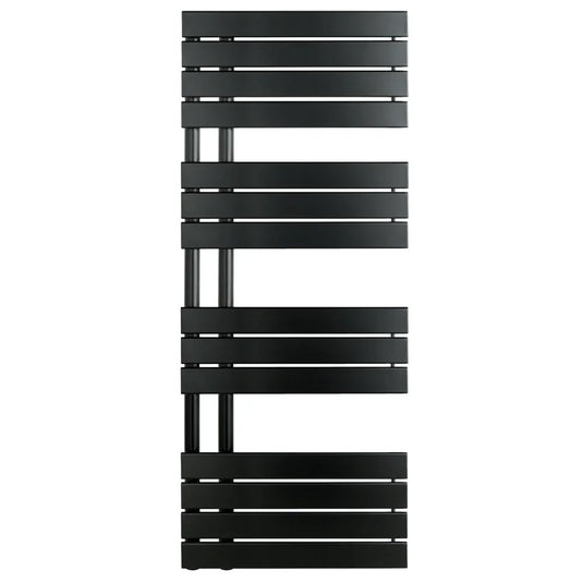 JTP Cleo Designer Heated Towel Rail 1400mm H x 550mm W - Matt Black - Envy Bathrooms Ltd
