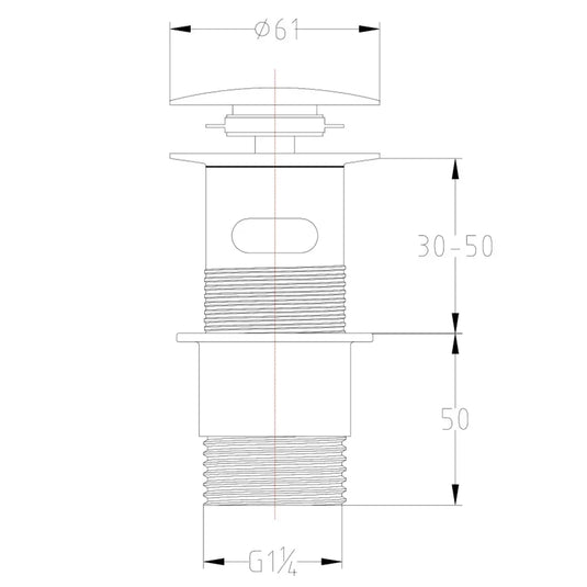 JTP Click Clack Slotted Basin Waste - Chrome - Envy Bathrooms Ltd