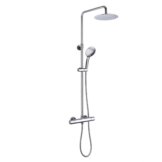 JTP Cool Touch Thermostatic Bar Valve With 2 Outlets & Adjustable Riser - Chrome - 9081 - Envy Bathrooms Ltd