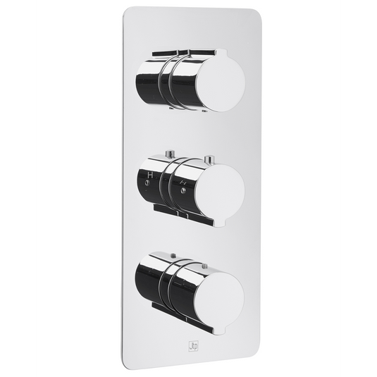 JTP Curve Vertical Thermostatic Concealed 2 Outlet Shower Valve - Chrome - 72690 - Envy Bathrooms Ltd