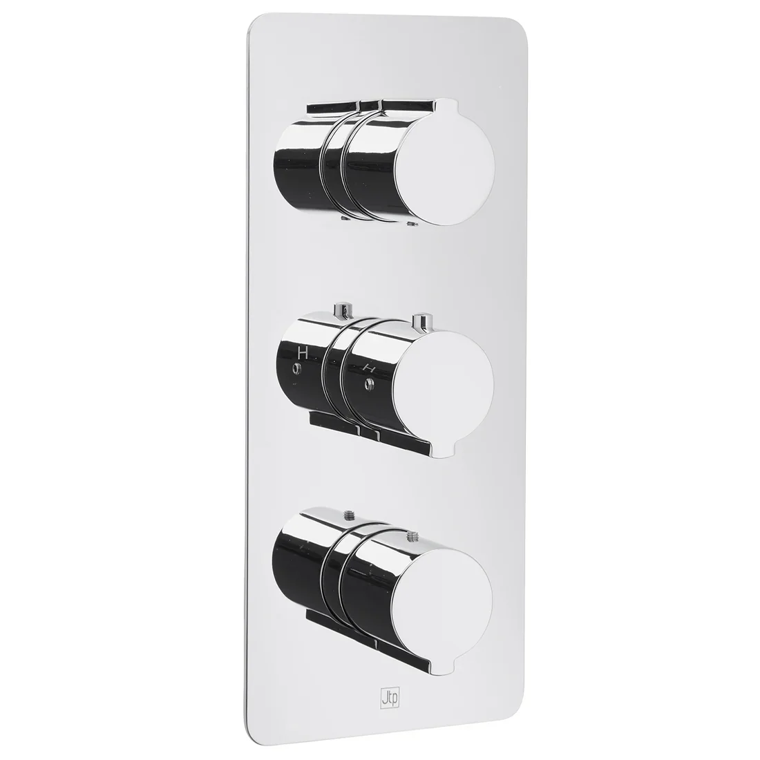 JTP Curve Vertical Thermostatic Concealed 2 Outlet Shower Valve | Chro