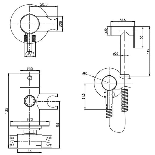 JTP Douche Set with Single Lever - Chrome - Envy Bathrooms Ltd