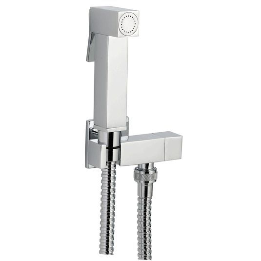 JTP Douche Square Set with Built In Angle Valve and Bracket - Chrome - Envy Bathrooms Ltd