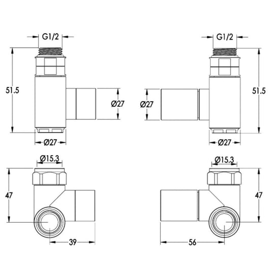 JTP Dual Fuel Radiator Valve - Brushed Brass - Envy Bathrooms Ltd