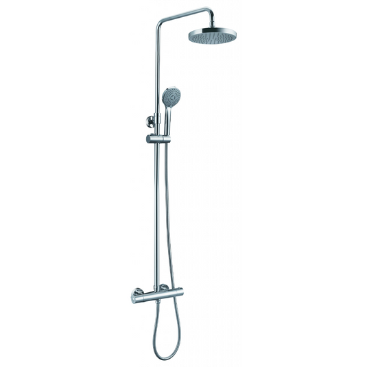 JTP Eco Round Thermostatic Bar Valve With 2 Outlets & Adjustable Riser - Chrome - EC819 - Envy Bathrooms Ltd