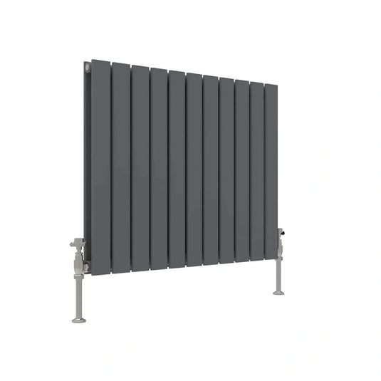 JTP Enzo Anthracite 600mm x 832mm Flat Panel Horizontal Designer Radiator | EN683AN - Envy Bathrooms Ltd