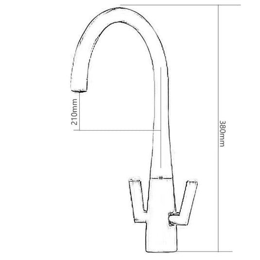 JTP Fego Monoblock Kitchen Sink Mixer Tap Dual Handle - Chrome - Envy Bathrooms Ltd