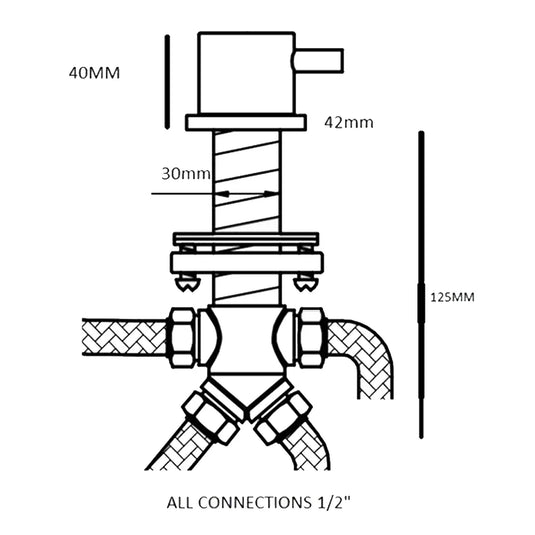 JTP Florence 2-way Deck Mounted Diverter - Chrome - Envy Bathrooms Ltd