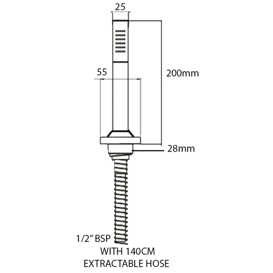 JTP Florence Extractable Shower Handset - Chrome - Envy Bathrooms Ltd