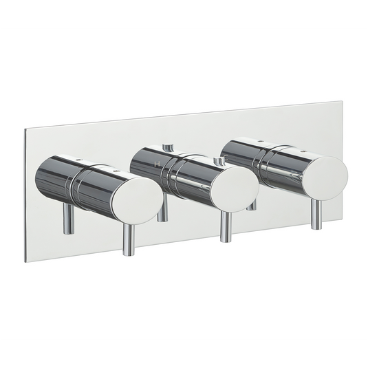 JTP Florence Horizontal Thermostatic Concealed 3 Outlet Shower Valve - Chrome - 15692A - Envy Bathrooms Ltd