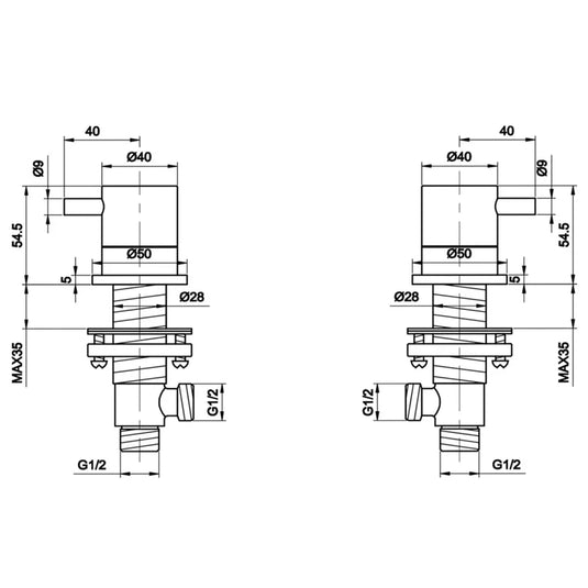 JTP Florence Panel Valve 55mm Wide - Chrome - Envy Bathrooms Ltd