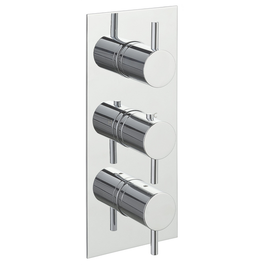 JTP Florence Vertical Thermostatic Concealed 3 Outlet Shower Valve - Chrome - 15691A - Envy Bathrooms Ltd