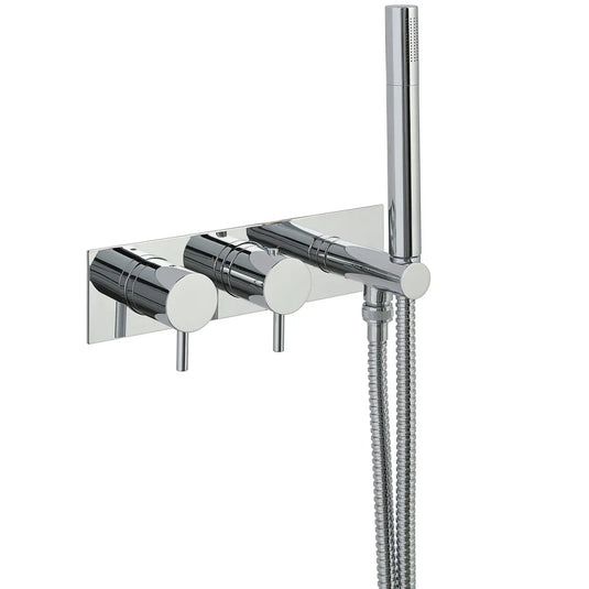 JTP Fonti Thermostatic 2 Outlet Shower Valve With Handset & Designer Handles | Chrome | DH5868 - Envy Bathrooms Ltd