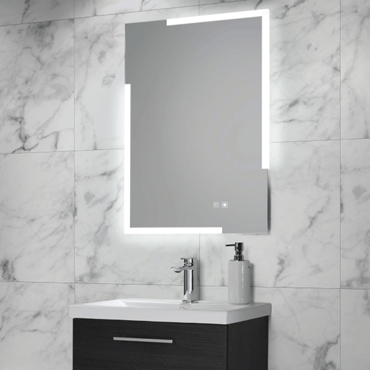 JTP Glance Rectangular LED Illuminated Bathroom Mirror 600mm H x 800mm W - Chrome - Envy Bathrooms Ltd