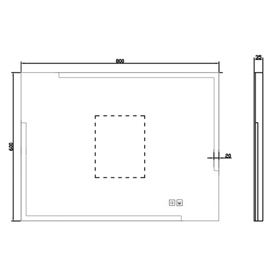 JTP Glance Rectangular LED Illuminated Bathroom Mirror 600mm H x 800mm W - Chrome - Envy Bathrooms Ltd