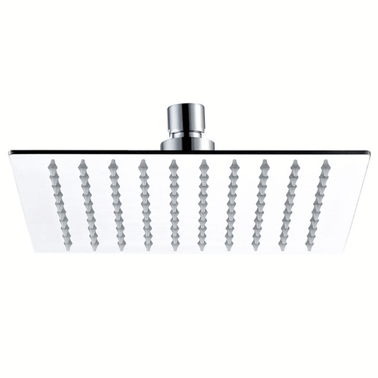 JTP Glide Ultra-Thin Square Fixed Shower Head 250mm x 250mm - Chrome - Envy Bathrooms Ltd