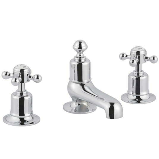 JTP Grosvenor 3-Hole Deck Mounted Bath Filler Tap Cross Handle - Chrome - Envy Bathrooms Ltd