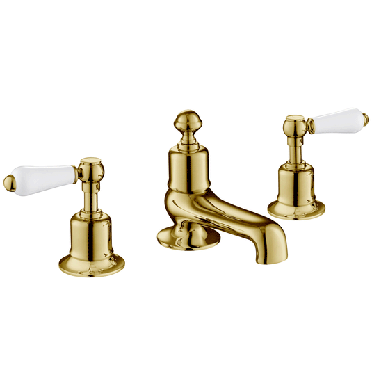 JTP Grosvenor 3-Hole Deck Mounted Bath Filler Tap Lever Handle - Antique Brass - Envy Bathrooms Ltd