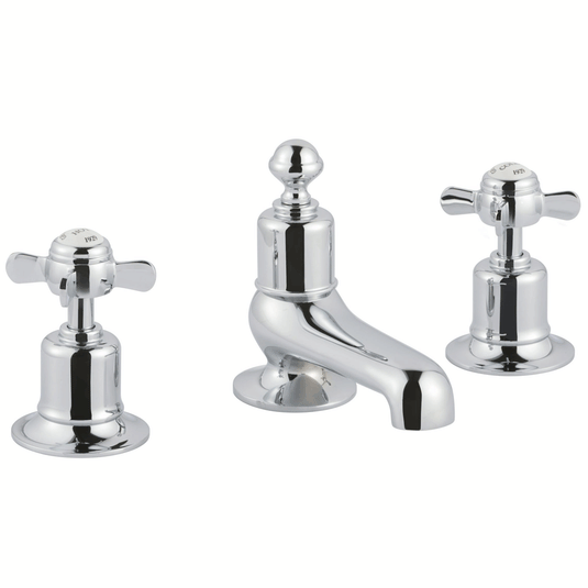 JTP Grosvenor 3-Hole Deck Mounted Bath Filler Tap Pinch Handle - Chrome - Envy Bathrooms Ltd