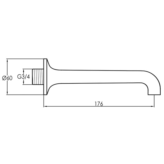 JTP Grosvenor Bath Spout 176mm Long - Nickel - Envy Bathrooms Ltd