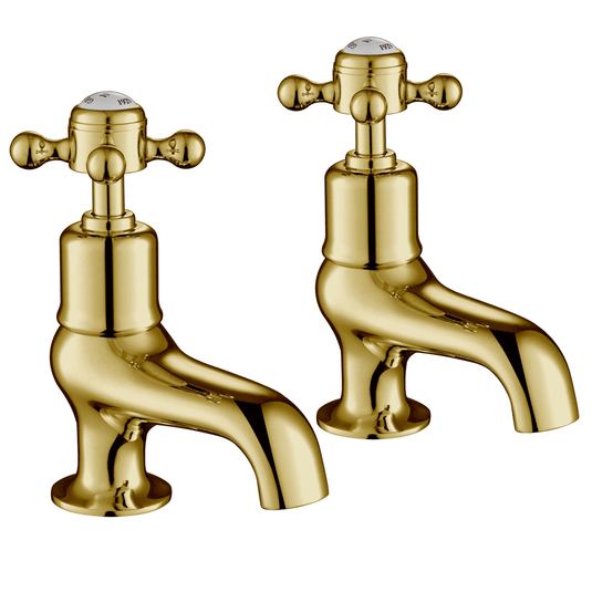 JTP Grosvenor Bath Taps Pair Cross Handle - Antique Brass - Envy Bathrooms Ltd