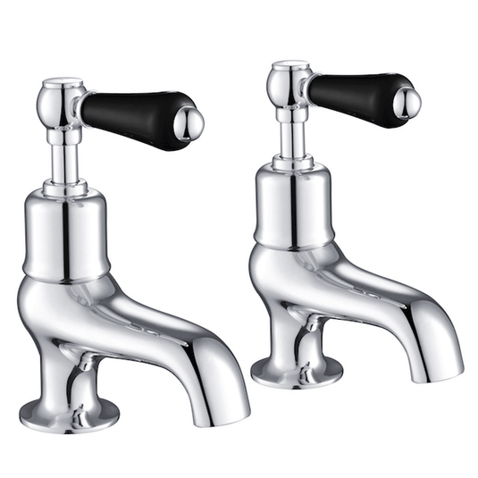 JTP Grosvenor Bath Taps Pair Lever Handle - Chrome/Black - Envy Bathrooms Ltd