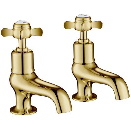 JTP Grosvenor Bath Taps Pair Pinch Handle - Antique Brass - Envy Bathrooms Ltd