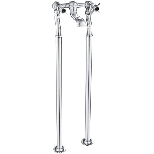 JTP Grosvenor Black Indices Freestanding Bath Filler Tap - Chrome - Envy Bathrooms Ltd